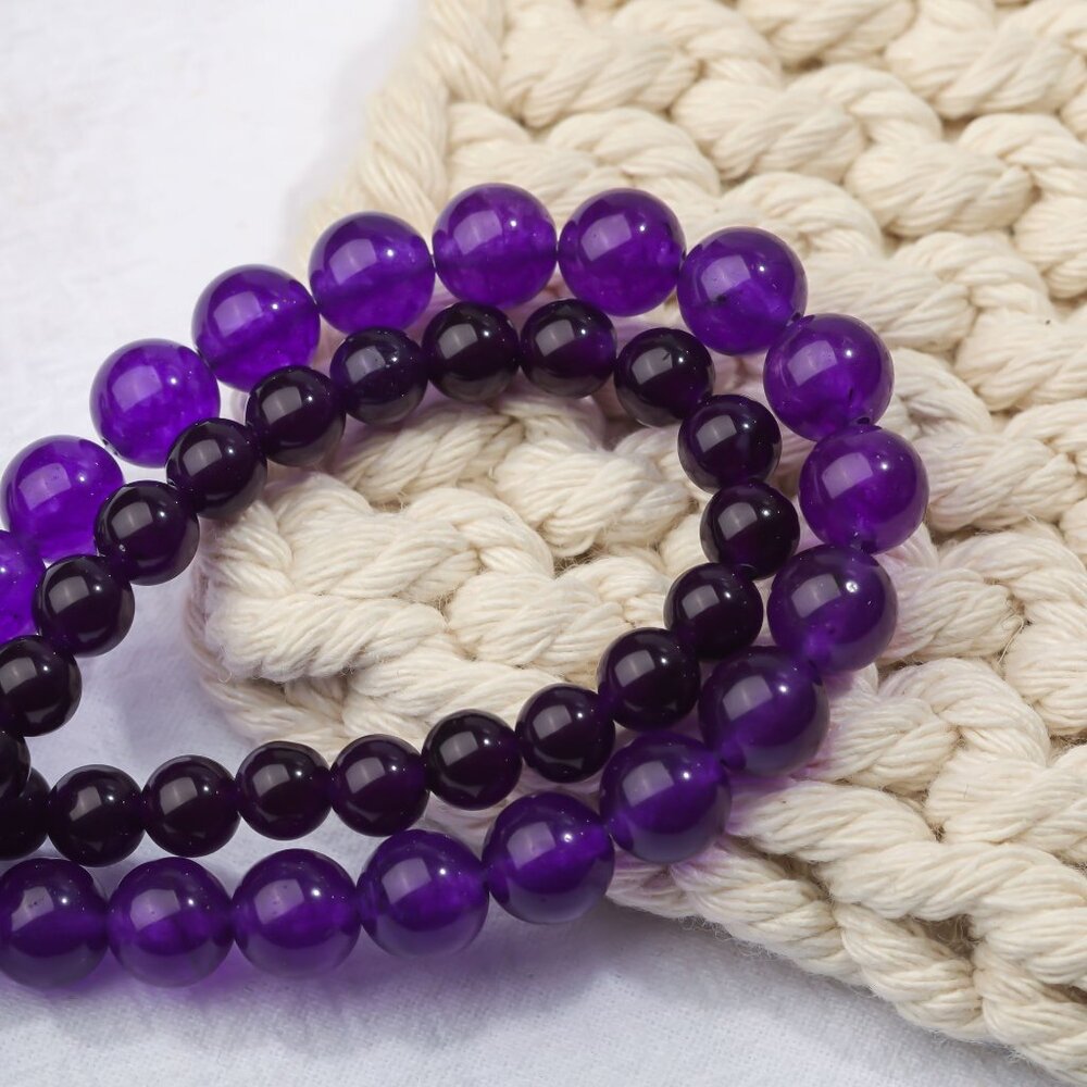 8mm Purple Carnelian Chalcedony Round Beads DIY Jewelry Making